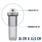 Filtro Agua 9 3/4 Ponto Uso Pou Carvão Ativado Remove Cloro T