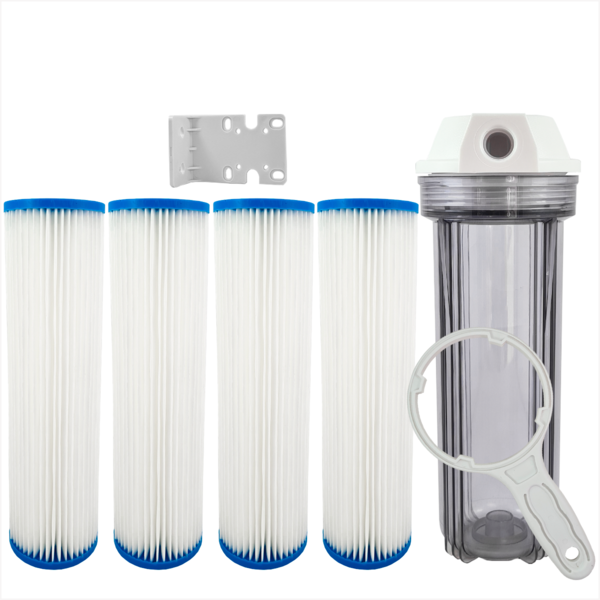 Filtro Água Caixa Água 4 Refil Plissado Lavável Com Suporte 1