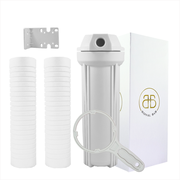 Filtro Agua Cavalete Caixa D'agua 2 Refil Pp Ranhurado Branco