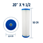 Filtro Big Blue 20'' Chave E Suporte Com Refil Plissado Trans