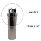 Filtro Carcaça Aço Inox 304 - 9 3/4'' X 2 1/2'' Sem Voltagem