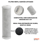 Filtro Cavalete Caixa Dágua Carvão Ativado Prata Coloidal 3/4