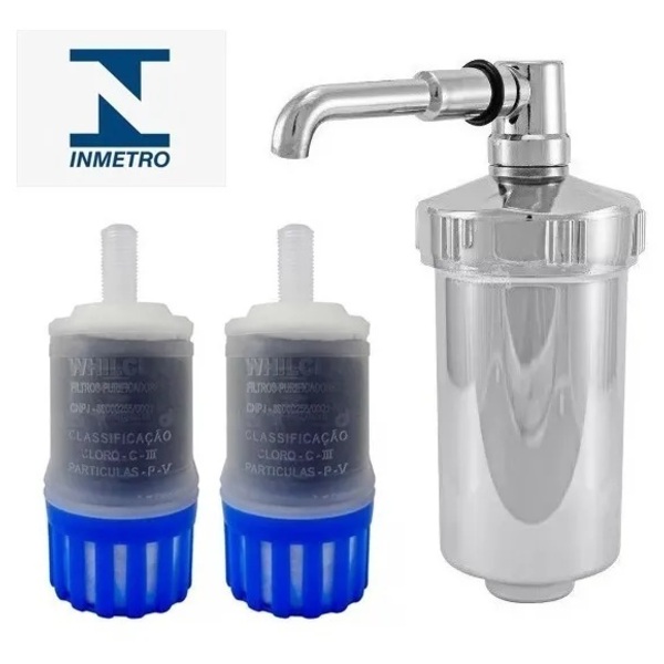 Filtro Copo Abs Com Refil Universal Para Torneira Cozinha 2 R