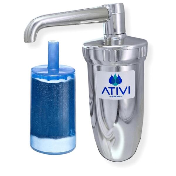 Filtro Copo Abs Cromado Ativi C/ Vela De Carvão Ativado Origi