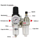Filtro De Ar Regulador Lubrificador Manômetro 1/4 Para Compre