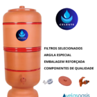 Filtro De Barro 12 Litros Com Boia E Vela Carvão Ativado Cele