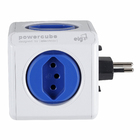 Filtro de Linha 4 Tomadas 10A 2USB 2.4A Bivolt Branco e Azul PowerCube ELG