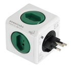 Filtro de Linha 5 Tomadas 10A Bivolt Branco e Verde PowerCube ELG