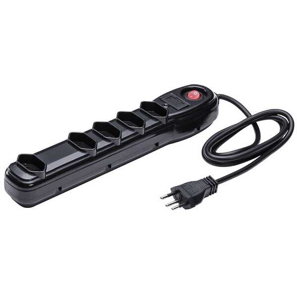 Filtro De Linha Bivolt 5 Tomadas 3x0,75mm 1,00m Preto Liege