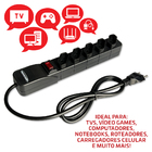 Filtro de Linha Dps Extensão Régua 5 Tomadas Bivolt PT-605 Pr