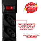Filtro de Linha Dps Extensão Régua 5 Tomadas Bivolt PT-605 Pr