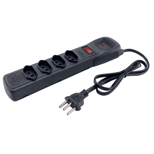 Filtro de Linha e Protetor com USB 3x0,75mm 1m Preto Lexman
