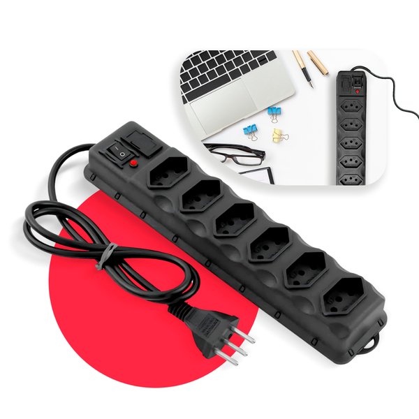 Filtro De Linha Extensão Régua Elétrica 6 Tomadas Bivolt