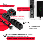 Filtro De Linha Extensão Régua Elétrica 6 Tomadas Bivolt