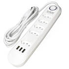 Filtro De Linha Régua Energia Extensão 4 Tomadas E 3 Usb - Br