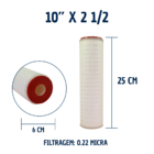 Filtro Plissado Absoluto, 10 X 2 1/2 0.22 Micras Branco