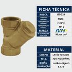 Filtro Tipo Y Industrial De 3 De Latão Com Tela Em Aço Inox A