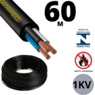 Fio 3 Vias Pp Cabo De Cobre 3x4,00mm Rolo Com 60 Metros