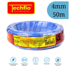 Fio Cabo Elétrico 4mm Techfio Flexível 750v Azul Rolo Com 50