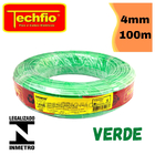 Fio Cabo Elétrico 4mm Techfio Flexível 750v Verde Rolo Com 10