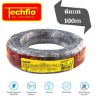 Fio Cabo Elétrico 6mm Techfio Flexível 750v Preto Rolo Com 10