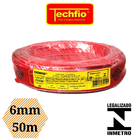 Fio Cabo Elétrico 6mm Techfio Flexível 750v Vermelho Rolo Com