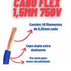 Fio Cabo Flexivel 1,5mm 25 Metros Fracionado Verde