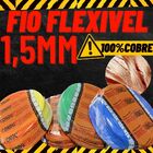 Fio Cabo Flexivel 1,5mm Rolo 100 Metros Cobre Puro Branco