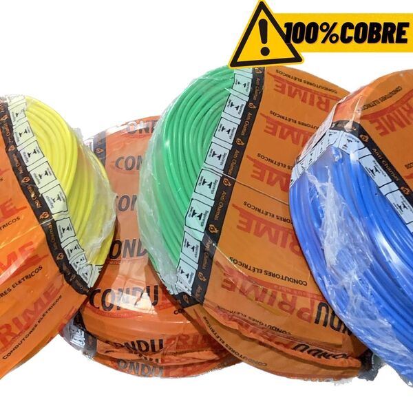 Fio Cabo Flexivel 1,5mm Rolo 100 Metros Cobre Puro Vermelho