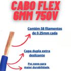 Fio Cabo Flexivel 6mm Rolo 100mts 100% Cobre Conduprime Branco