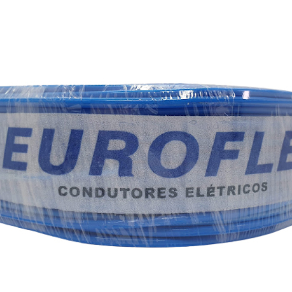 Fio Cabo Flexível Com Até 750v 10mm Azul Euroflex 50 Metros