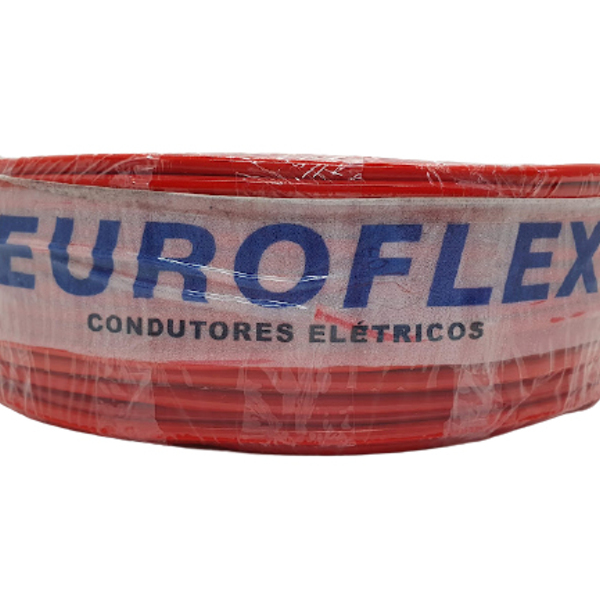Fio Cabo Flexível Com Até 750v 10mm Vermelho Euroflex 50 Metr
