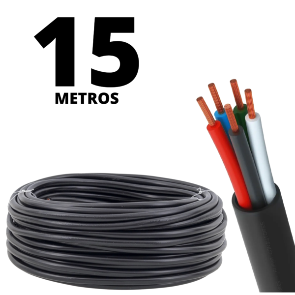 Fio Cabo Pp 5x2,5mm Extensor De Luz E Força Rolo De 15 Metros