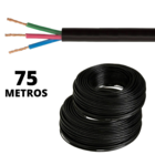 Fio De Alta Qualidade Preto Pp De Cobre 3x6mm De 75 Metros