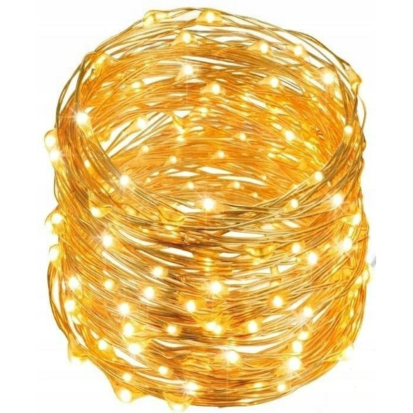 Fio De Fada Led Decoração Cordão De Luz 10mts - Branco Quente