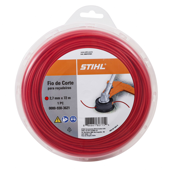 Fio de Nylon 2,7mm 72m Vermelho Stihl