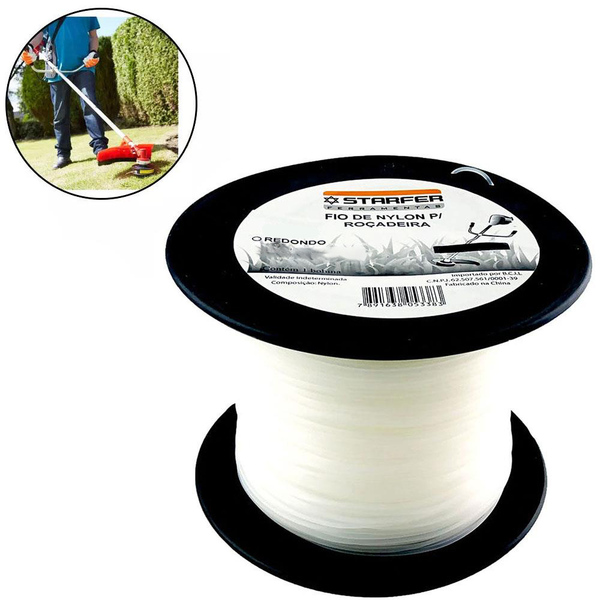 Fio De Nylon Para Roçadeira 2,0mm X 280m - Starfer