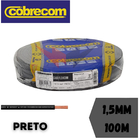 Fio Flexível Cobrecom Antichama 1,5mm 450/750v Preto Rolo Com