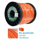 Fio Nylon Quadrado Roçadeira Grama Ekilon