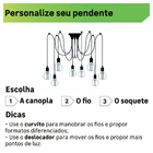 Fio para Pendente Tecido Marrom 1,5m