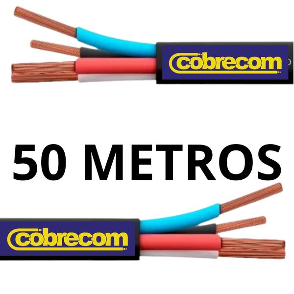 Fio Preto Extensor Cabo Pp 4x2,50mm Com 50 Metros