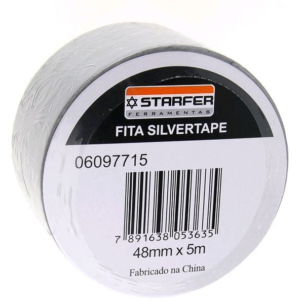 Fita  Silver Tape Duct 48mmx5mts Cinza Starfer
