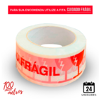 Fita Adesiva Acrílica Cuidado Frágil 48mm X 100m Kit 24 Unida