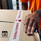 Fita Adesiva Acrílica Cuidado Frágil 48mm X 100m Kit 24 Unida