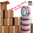 Fita Adesiva Acrílica Cuidado Frágil 48mm X 100m Kit 24 Unida