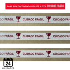 Fita Adesiva Acrílica Cuidado Frágil 48mm X 100m Kit 24 Unida