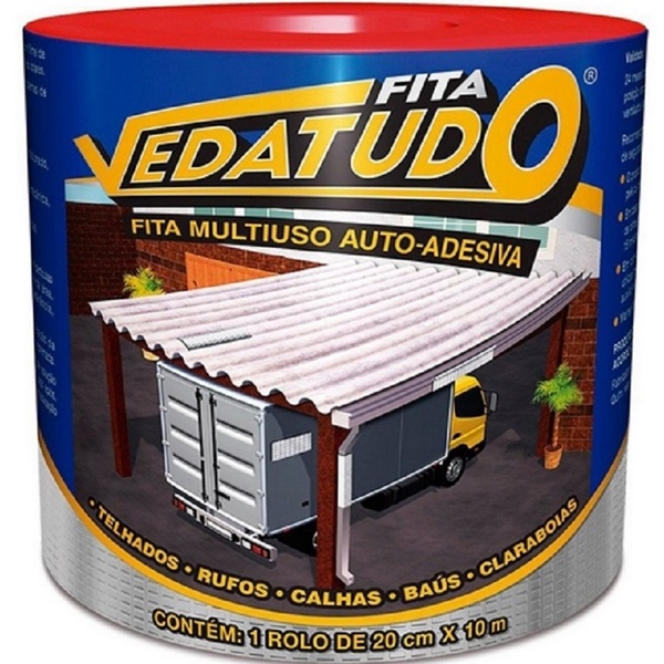 Fita Adesiva Aluminizada Dryko 20cm X 10m Rolo Vedatudo