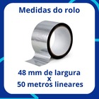 Fita Adesiva Aluminizada Emenda Manta Térmica 50 Metros