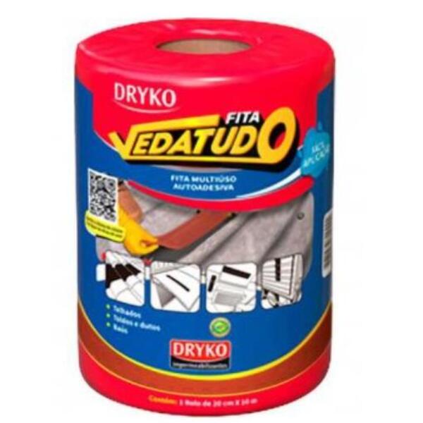 Fita Adesiva Impermeável Com Manta Asfáltica 20cm X 10m Alumí