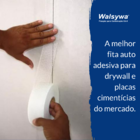 Fita Adesiva Telada Para Drywall Gesso 90m X 48mm Waltape